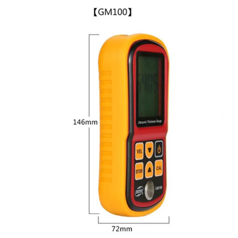 water meters GM100 Digital LCD display Ultrasonic Thickness Gauge Metal glass ceramics1.2-225mm Sound Velocity Meter 0.1mm Resolution 40%off water gauge meter