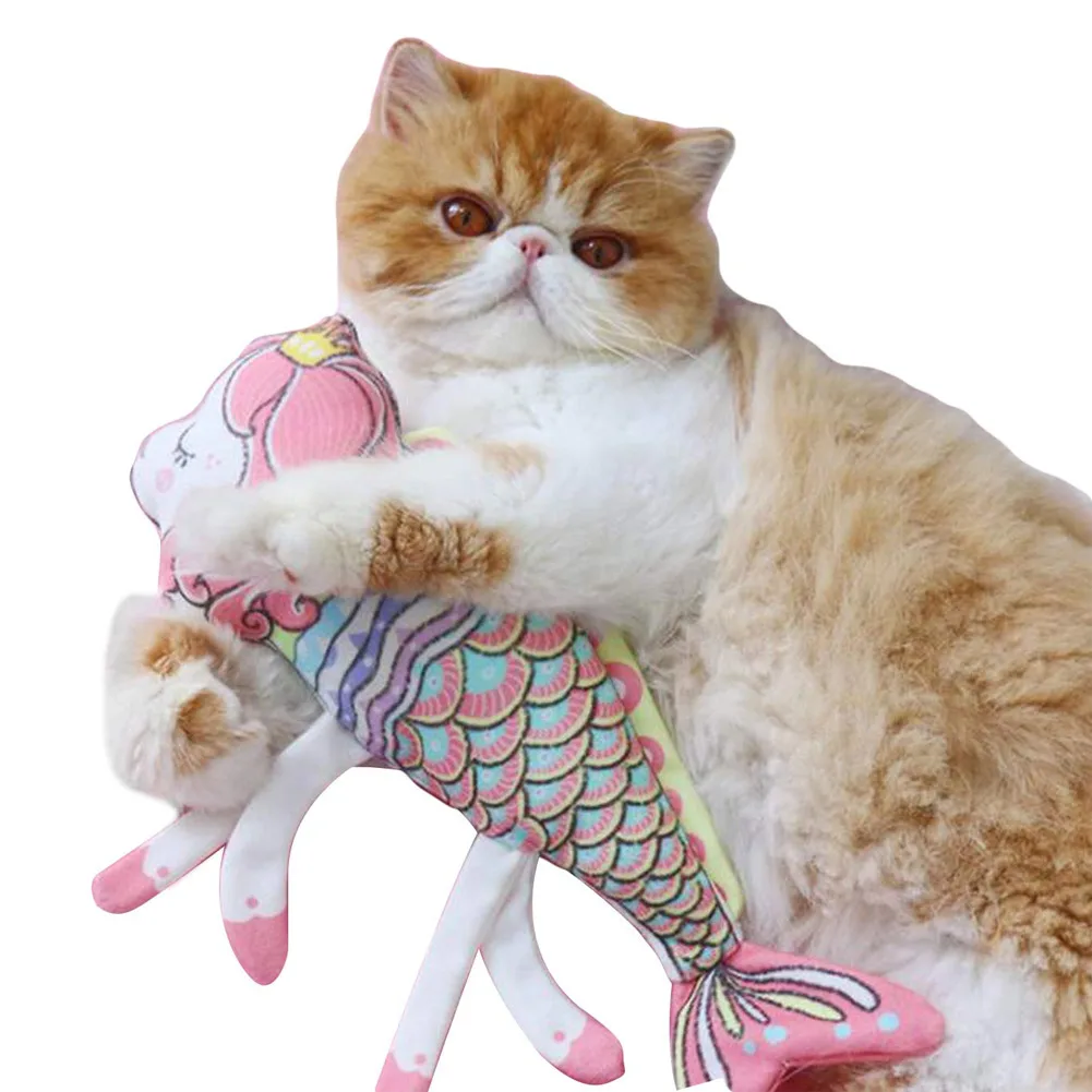 Кошачья кошка игрушка кошка Жевательная Рыба Форма Кукла зубы шлифовальная подушка Товары для домашних животных AUG889