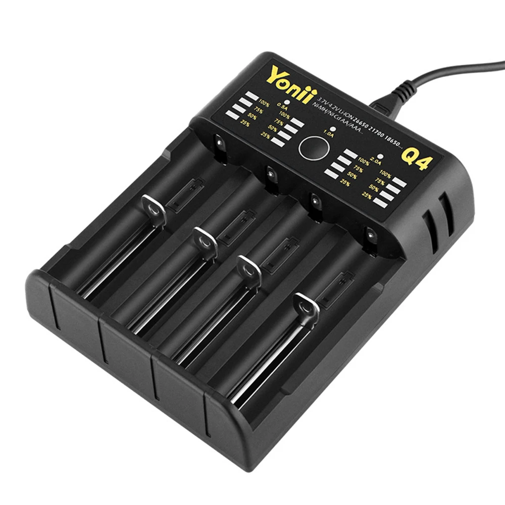 as picture YONII 3,7 V Зарядное устройство для 18650 литиевая батарея 4 слота светодиодный Зарядное устройство для батарей Li-Ion(литий-ионных) 3,7 v батарея 14500 18500 17335 26650 для ni-mh aa - Цвет: as picture