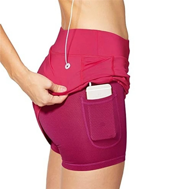 

Women High Waist Gym Sports Shorts Slim Slim A-Line Sports Shorts Skirt High Elastic Breathable Anti-Glare For Ladies