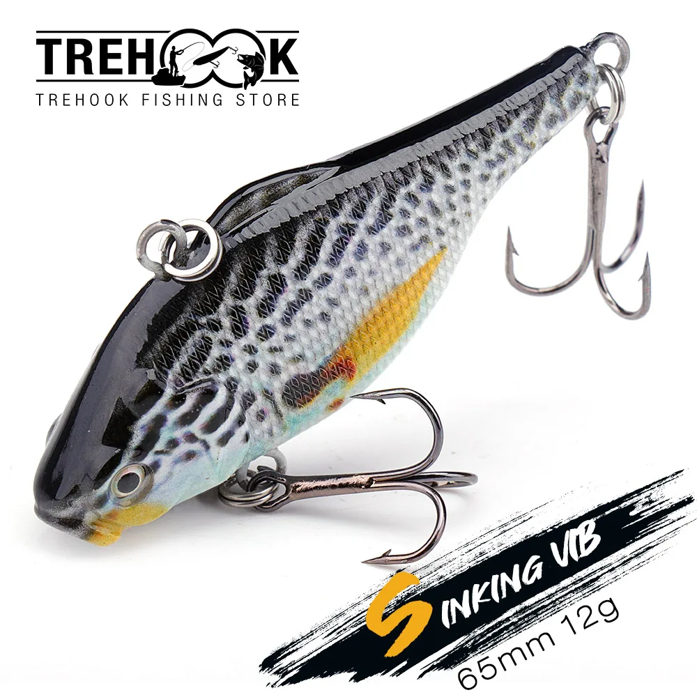TREHOOK12g65mmVibBaitRattlingFishingLuresPikeWobblersArtificialBaitForFishingHard