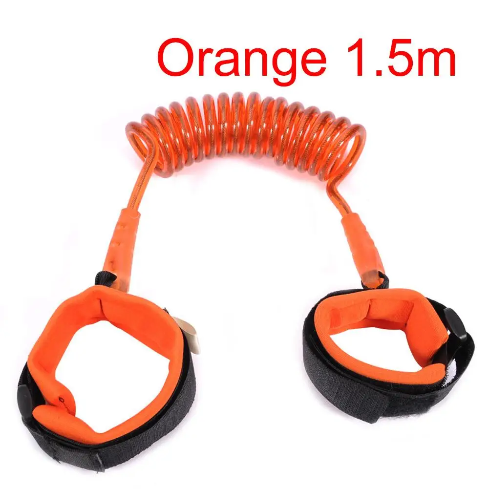 1.5m orange Самая популярная детская безопасная прогулочная упряжь для малышей, не теряющийся ремень на запястье, поводок на запястье, детский ручной ремень, длина веревки - Цвет: 1.5m orange