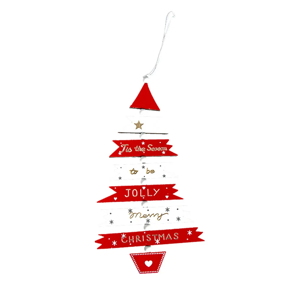 Счастливого Рождества кулон изысканный премиум деревянный кулон в виде дерева подвесные украшения Рождественские товары украшения для дома navidad F93 - Цвет: A