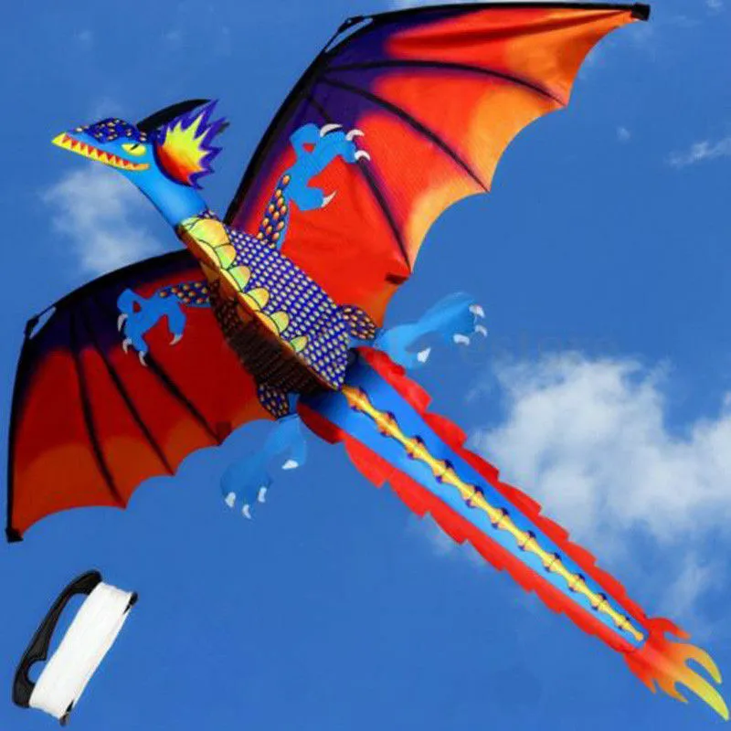 

New Children Kids Gift 3D Dragon 100M Kite Single Line With Tail Kites Outdoor Fun Toy Kite Family Outdoor Sports Toy