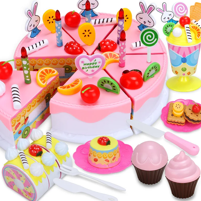 [Amoy поставка товаров] детский игровой домик может отрезать торт на день рождения игрушка для девочек и мальчиков подарок на день рождения набор светильник