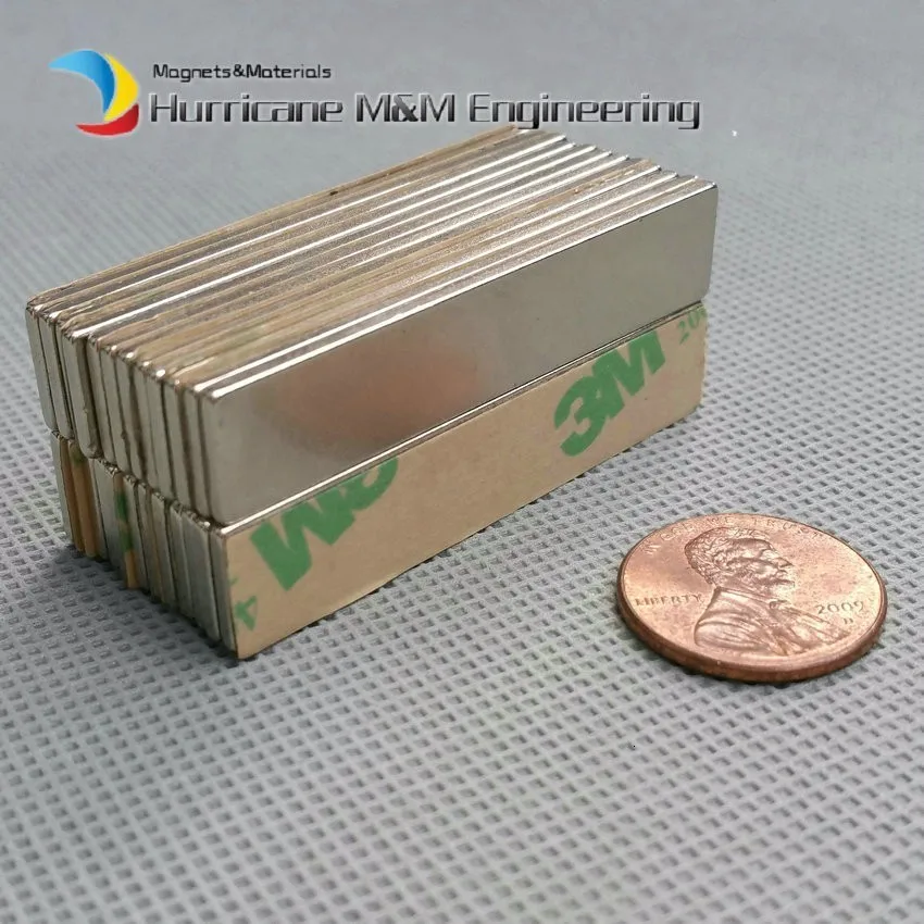 24 шт./лот NdFeB блок с 3M клей 50x10x1,5 мм 2,38 кг тяговое N42 сильный магнит неодимовый редкоземельных постоянный магнит