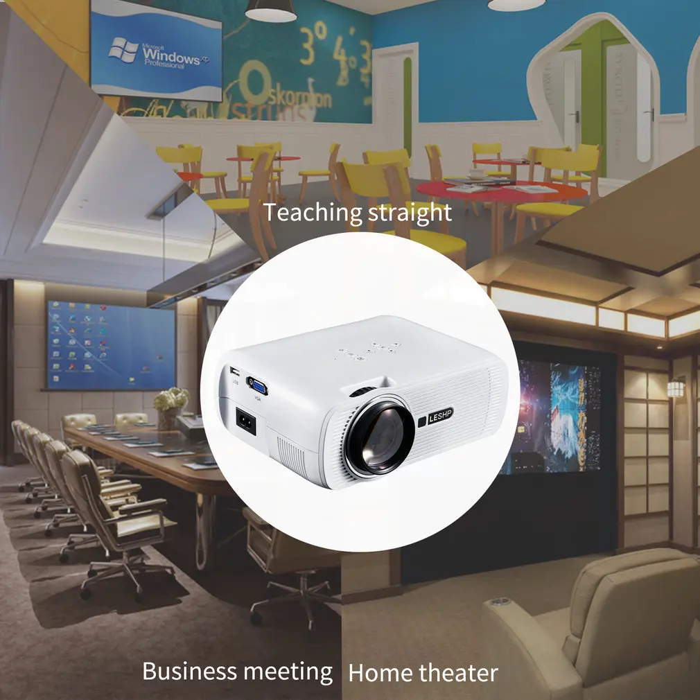 

White & Black LED Projector Wifi 1200 Lumens 800*480 Resolution Home Cinema BL-80 Support PC Laptop USB TV Box iPad Smartphone