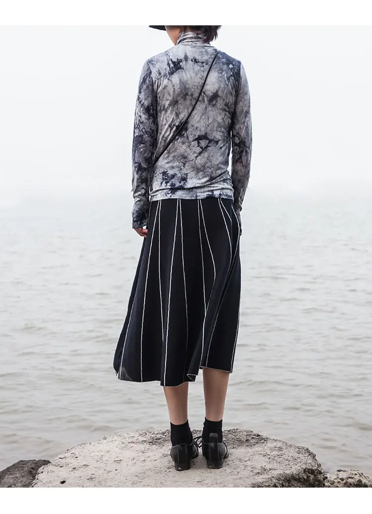Свободная футболка с XITAO рисунком, модная новинка, зимняя водолазка в стиле пэчворк с высоким воротом облегающее пуловер с длинным рукавом DMY1702