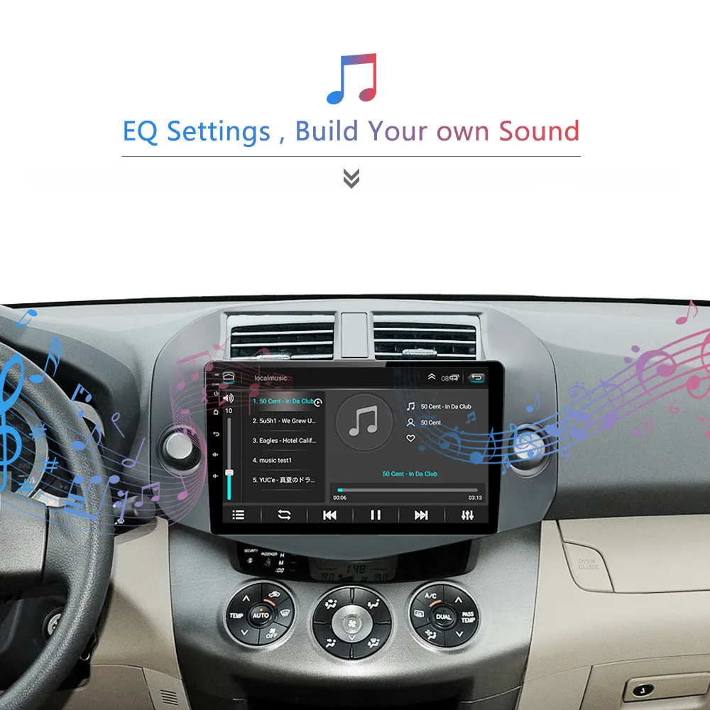 Sale Android 9.1 2 din Car Radio GPS Navigation Player For Toyota RAV4 Rav 4 2007-2011 Car Audio Video Auto Stereo BT WIFI RDS 1