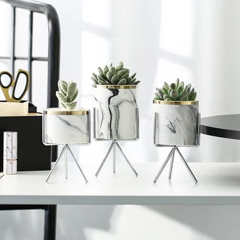 

Marble Pattern Ceramic Flower Pot Planter Pot for Succulent Plant Pot