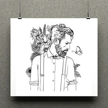 

AZSG Handsome Man Silicone Clear Stamps For Scrapbooking DIY Clip Art /Card Making Decoration Stamps Crafts