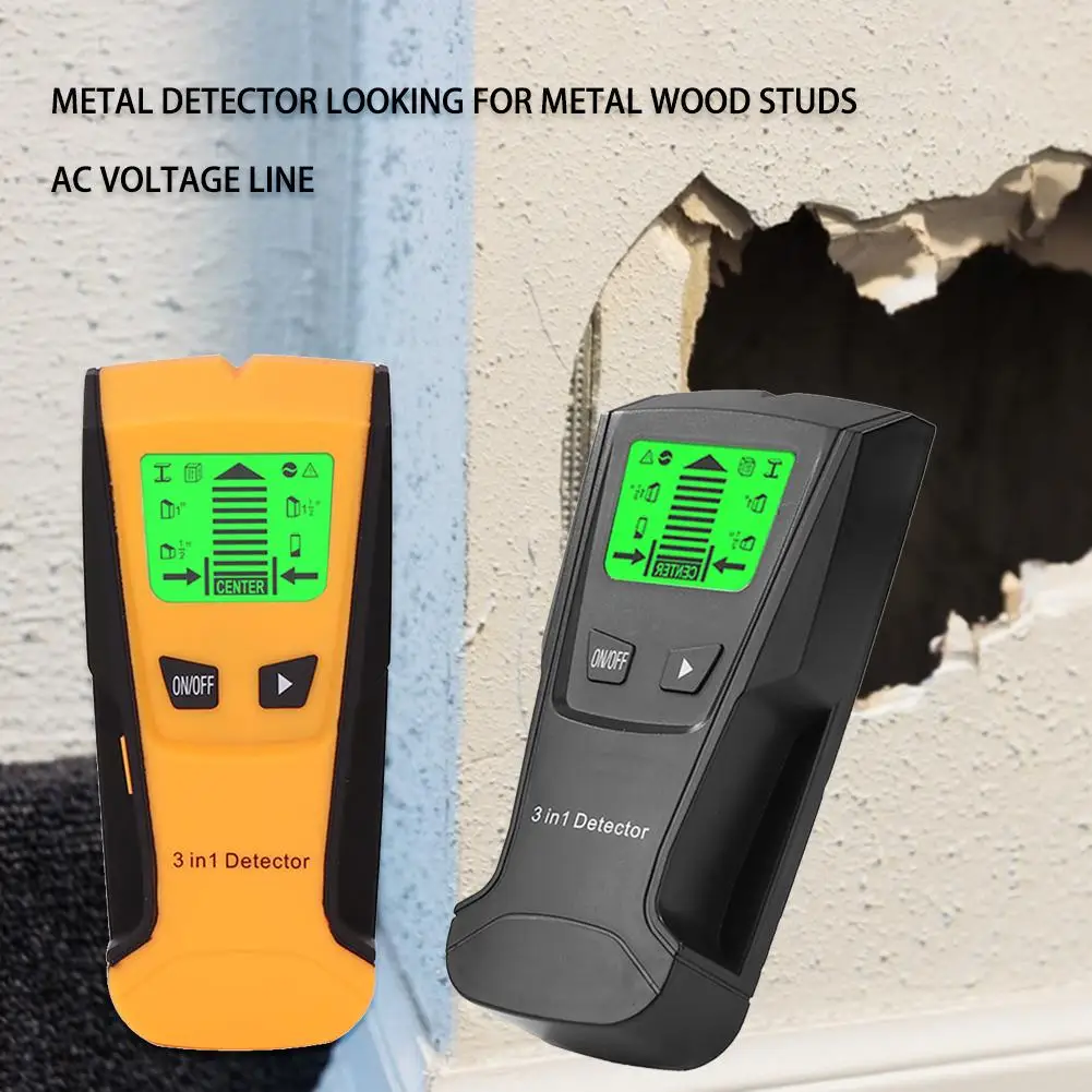 

Protable Metal Detector Find Wooden Studs AC Voltage Live Wire Detect Wall Scanner