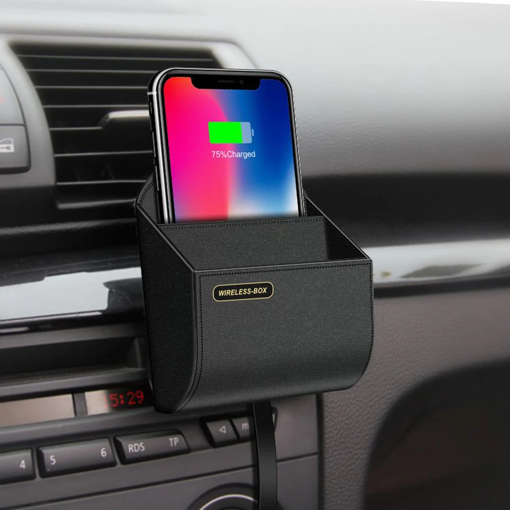  Compatible Inductive Charger Stand Wireless Charging Storage Box with IPhone XS Max XR X 8 Plus Sam