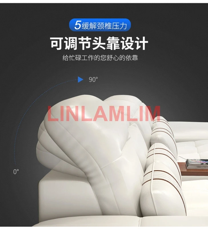 Manbas Italian Leather Sofa Genuine Leather Canap&eacute; Salon Couch Massage Sofas Modernos Para Sala with Speaker, Bluetooth, USB