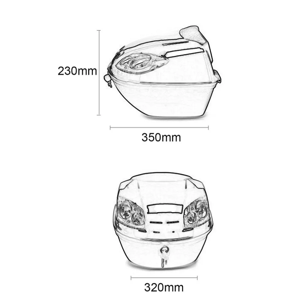 tronco da motocicleta superior caso difícil capacete