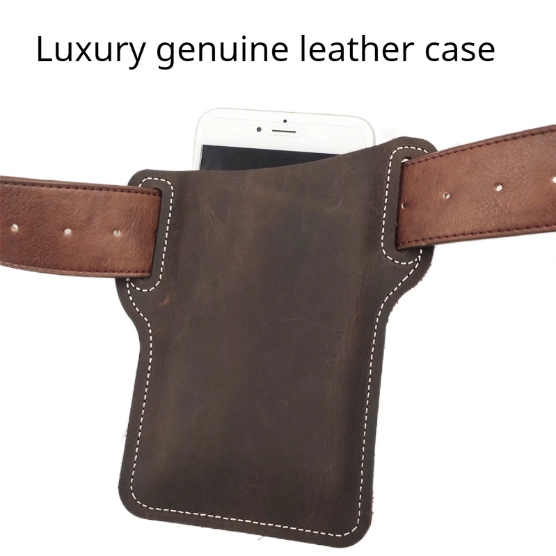 Vintage Genuine Leather Cellphone Loop Holster Case Mens Belt Waist Bag Phone Case Phone Wallet Pouch for Samsung for IPhone iphone 6 case