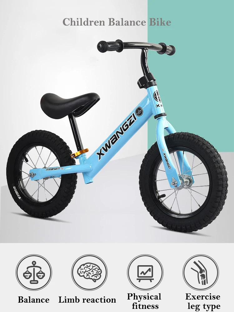Детские блестящие 12-дюймовый детский велосипед баланса Сверхлегкий детская езда на велосипеде 2 до 6 лет дети учатся ездить спортивные игрушки для катания