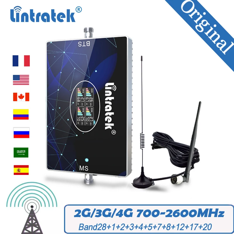 Усилитель сигнала 4G LTE ретранслятор 700 2600 AWS CDMA GSM 800 850 1900 1700 2100 мобильный телефон