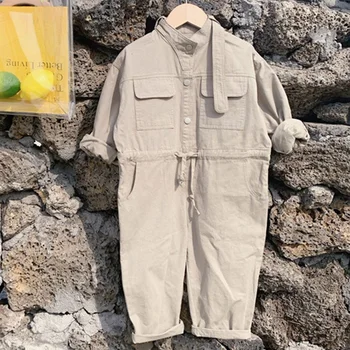 

Fashion Style New Children Jumpsuit Spring Autumn Girls Work Clothes Set Boys Loose Casual Pants