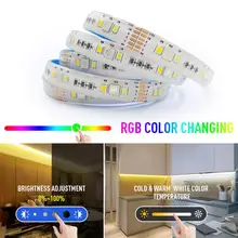 5 м Светодиодная лента RGB CCT 5050 RGB+ 2835 холодный белый+ теплый белый SMD СВЕТОДИОДНЫЙ Лента светодиодная лента e 12 В 12 мм PCB Светодиодная лента e бар свет