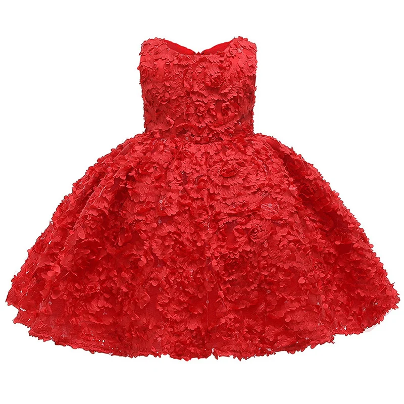 Летнее Новое нарядное платье с цветочным верхом, блестками и рукавами в виде листьев лотоса, пышное банкетное платье - Цвет: as picture