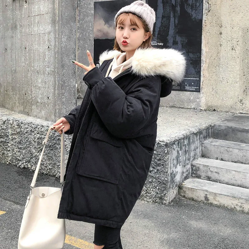 Neploe корейский консервативный стиль средней длины студенческое зимнее пальто Женская мода патч с капюшоном Abrigos Mujer Inverno Толстая куртка 46314