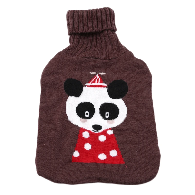 Panda Мультяшный вязаный чехол для бутылки, сумка для горячей воды, большой размер, тканевый чехол, надежная высококачественная моющаяся крышка - Цвет: Panda