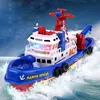 Kids Children Electric High Speed Ship Fire Boat Water Spray Music Light Marine Rescue Model Fireboat Educational Toys 1