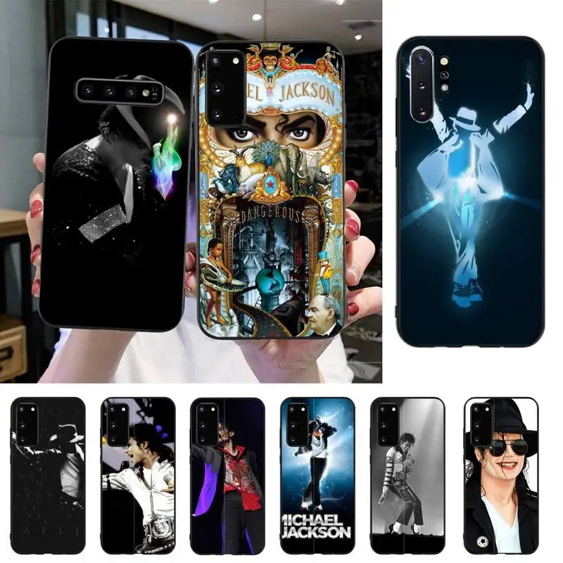 HTXian Майкл Джексон певец черный чехол для телефона Корпус Samsung S20 S10 S8 S9 Plus S7 S6 S5 Note10