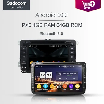 

720P DSP PX6 Android 9.0 4G +64GB 8Core Car DVD Player GPS autoradio wifi car radio for VW PASSAT CC Tiguan Skoda Leon Golf