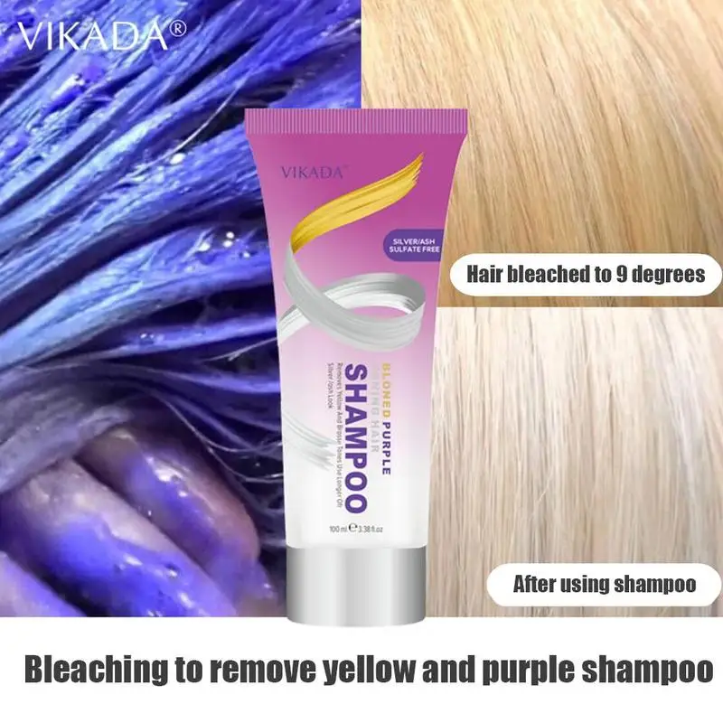 100ml Blond Purple Toning Hair Shampoo Remove Yellow Purple Toner To