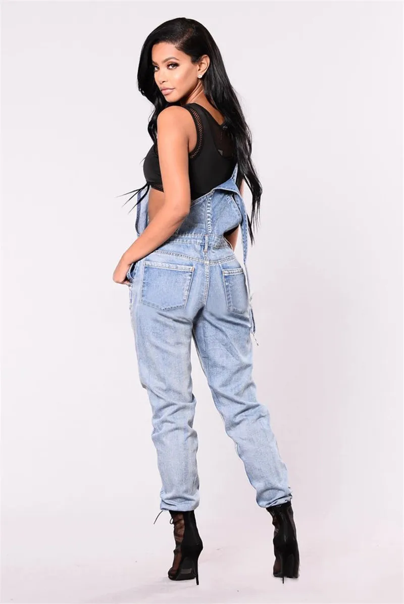 Women's Denim Bell-bottoms Solid Color with Buttons Suspender Overalls Spring Autumn High Street Sexy Jeans Flares Trousers