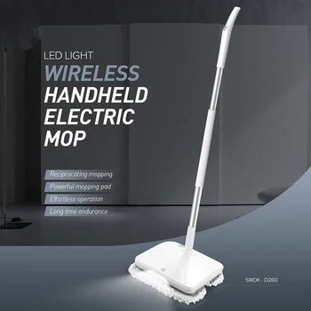 

SWDK Handheld Electric Floor Mop Wireless Wiper Floor Washer Mopping Robot Household Cleaning With LED Light D260