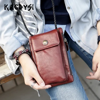 

Genuine Cow Leather Retro Small Women Cross Shoulder Bag Original High Quality Girl Messenger Bag Simple Satchel Purse Phone Bag