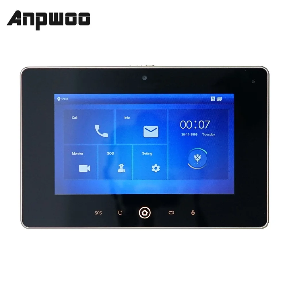 ANPWOO логотип мульти-Язык 7 дюймов крытый монитор встроенный камера IP дверной
