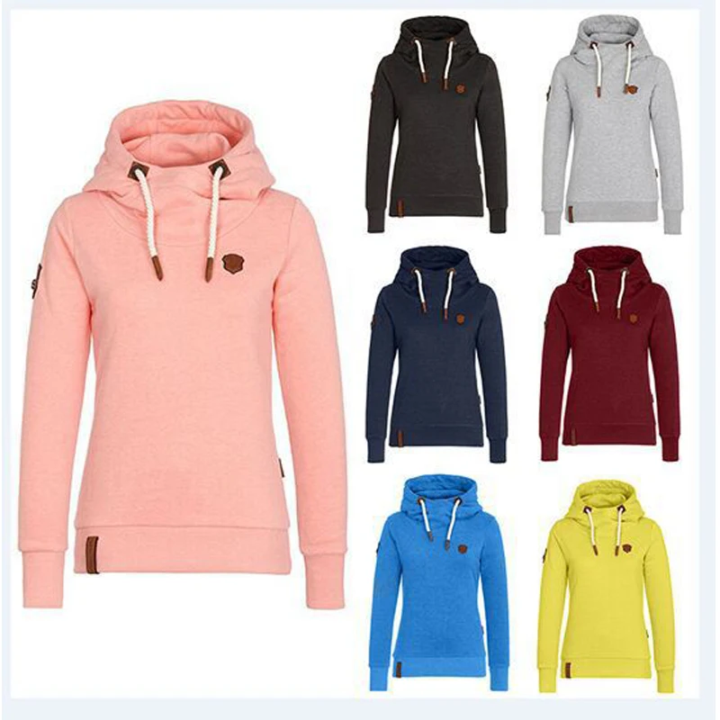 

Fall Solid Color Loose Large Size 4xl 5xl Women Casual Long Sleeves Gray Hoodies Winter Plus Size Pink Cotton Sweatshirt