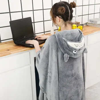 

Hoodie Blanket Sweatshirt cover Hooded TV Blankets Sweatshirts Fleece Warm Winter Hoodies Women Aninal Ears