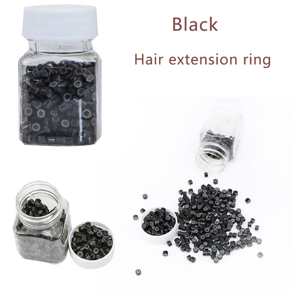 Ring Beads Hair Extensions Tools 200 Pcs Microring Con Vite Silicone Micro Rings/beads for Hair Extensions 5 Colors Optional 5.0mm*3.0mm