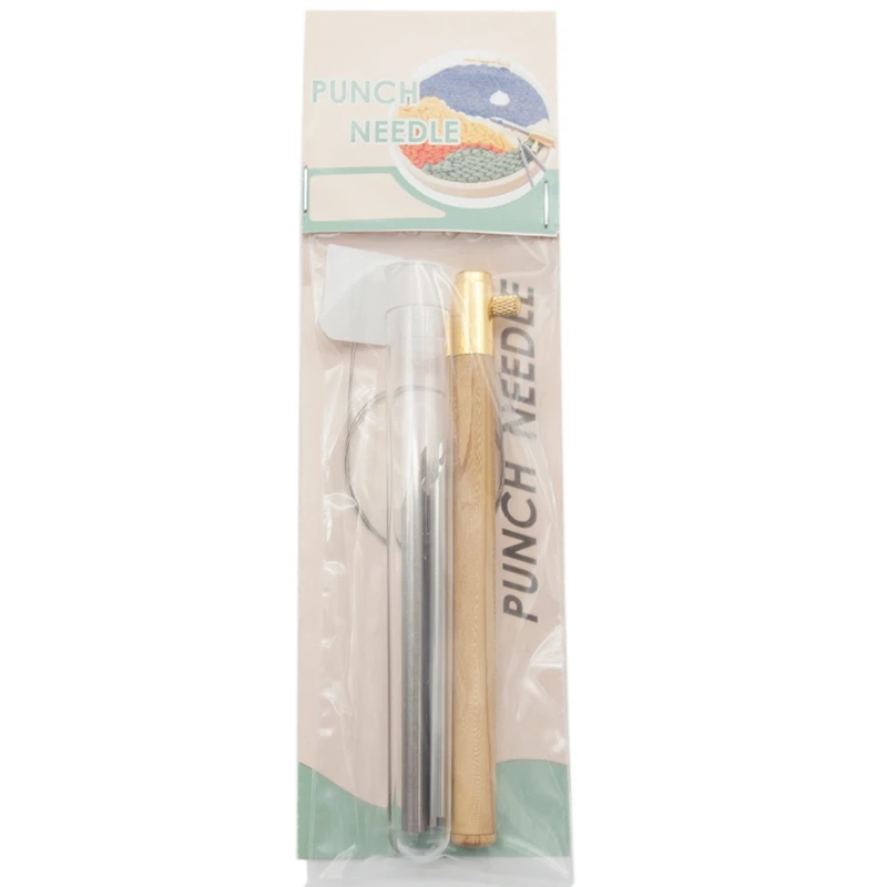 Wooden Handle Punch Poke Needle Embroidery Pen Wire Guide Sewing Weaving Tools 95AA | Дом и сад
