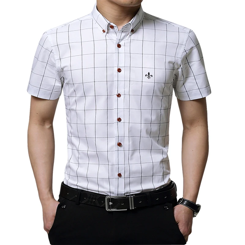 Fashion Blouse Shirt Plaid Male Social Dudalina Short Sleeve Slim Fit Shirt Men Clothing Embroidery White Male Cold Fashion Blouse Shirt Plaid Male Social Dudalina Short Sleeve Slim Fit Shirt Men Clothing Embroidery White Male Cold