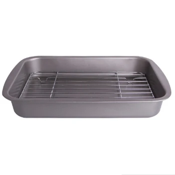 

Baking Tray with Removable Cooling Rack Set Baking Pan Sheet Used for Oven Non Sticky Baking Tray Bread Barbecue Mesh Rack Oil F