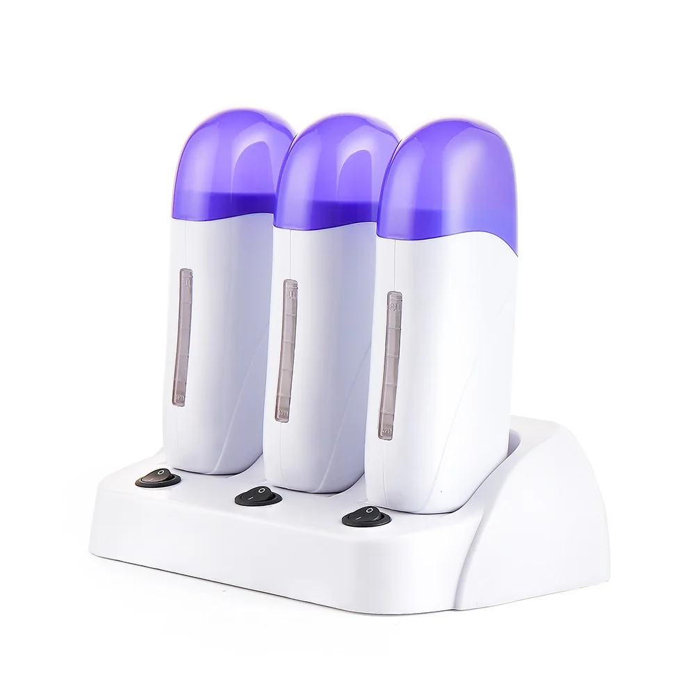 Depilatory Heater, Roller Base, Roll on Waxing, Depilação Tool Kit, 3Pcs