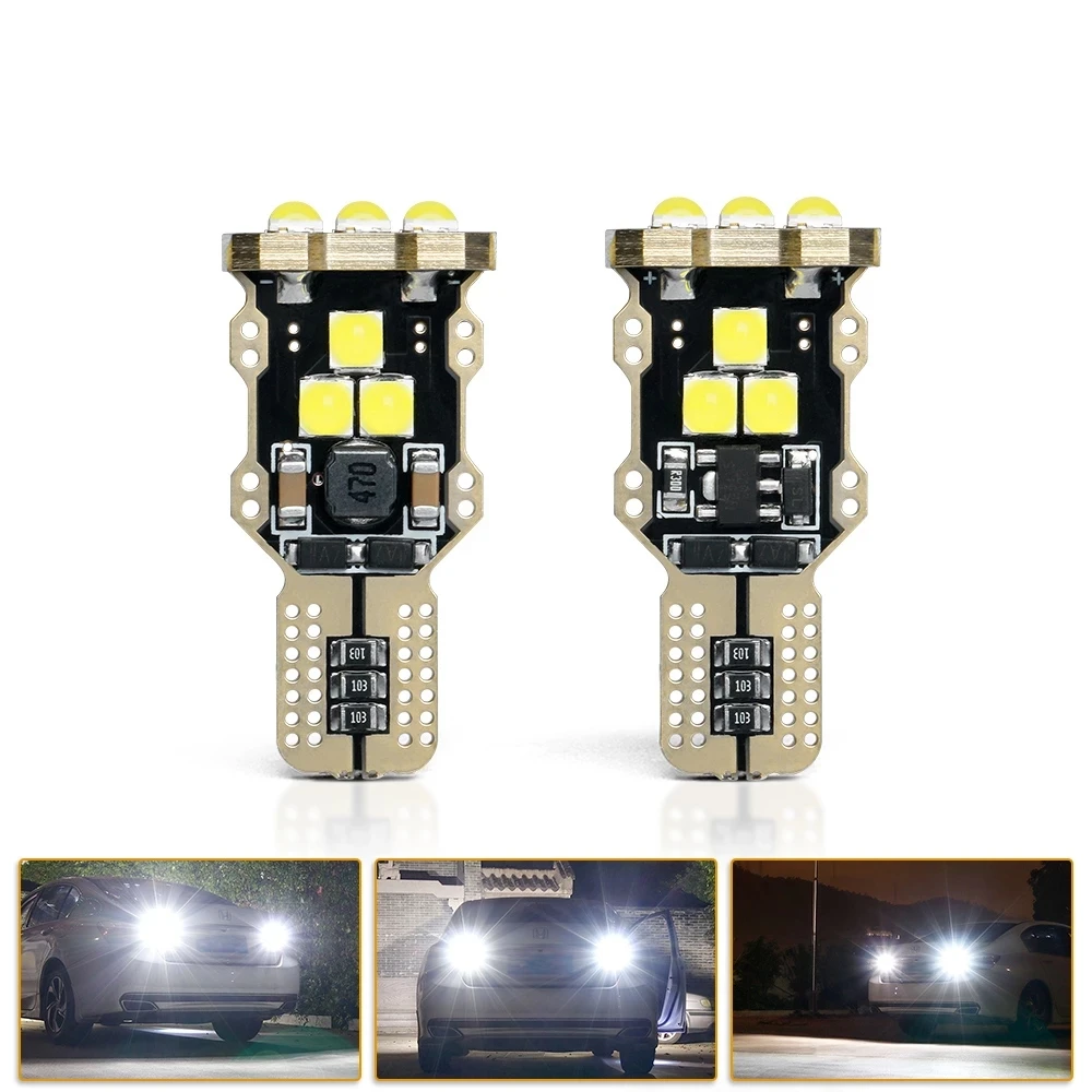 

Светодиодные лампы высокой яркости T15 W16W 3030 9SMD, автомобильные фонари заднего хода, Canbus без ошибок, светодиодсветодиодный фонари заднего хода, белый диод постоянного тока 12 В, 2 шт.