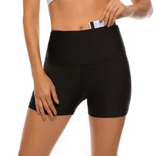 Короткие штаны спортивные Цвет Леггинсы для йоги с высокой талией трусы Для женщин Тонкий шорты для йоги, для бега Спортивная одежда для девочек, спортивные шорты