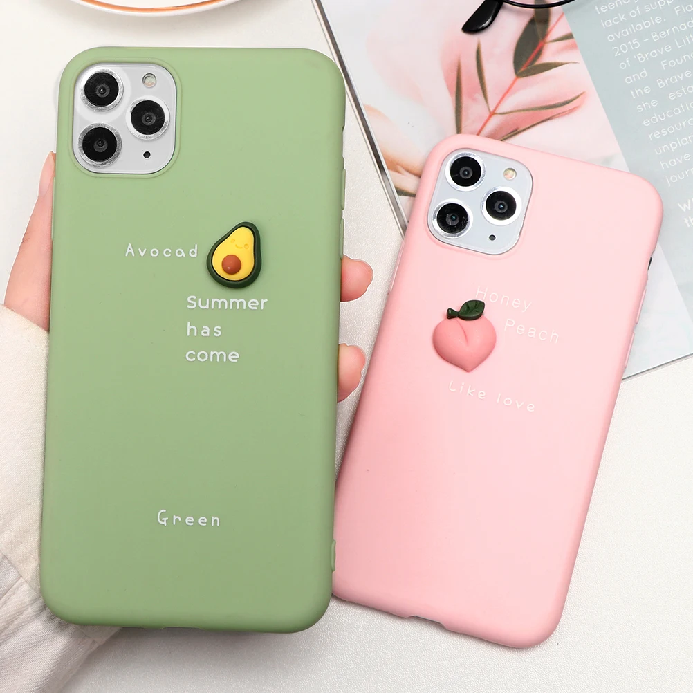 3D DIY чехол с фруктами для iphone 11 Pro XS Max XR X 5 5S, силиконовый конфетный матовый чехол для iphone 7 8 6 S 6 S Plus 7 Plus, чехол для телефона для девочки