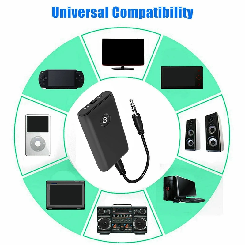 Bluetooth 5 0 Transmitter Receiver 2 IN 1 Wireless 3 5mm o Adapter RX TX for PC TV Headphones Home Sound