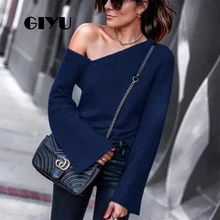 *#Best Price GIYU Cold Shoulder Sexy Solid Ribbed Sweater Autumn Winter Knit Jumpers Casual Long Flare Sleeve Pullover sueter mujer invierno *#Best Price GIYU Cold Shoulder Sexy Solid Ribbed Sweater Autumn Winter Knit Jumpers Casual Long Flare Sleeve Pullover sueter mujer invierno