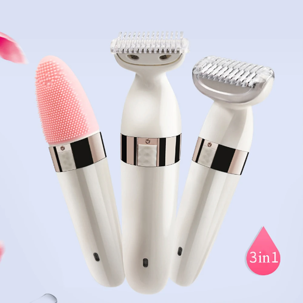 

Kemei KM-3204 3 IN 1 Electric Shaver Facial Cleaner WOMEN'S Shaving USB Charging Washed Washing instrument
