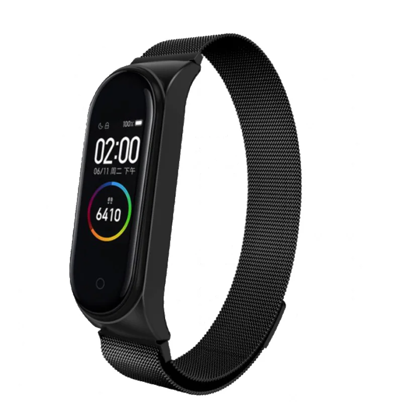 Mi lanese магнитный ремешок для xiao mi band 4 3 браслет из нержавеющей стали для xiaomi браслет сменный металлический браслет mi band 4 3