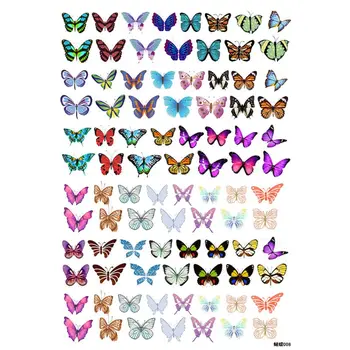 

90Pcs/Sheet 3D Colorful Butterfly Heat Shrink Handmade Resin Nail Art Decoration R9JE